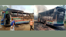 দুই বাসের রেষারেষিতে প্রাণ গেল মোটরসাইকেল আরোহীর