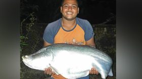 হাসপাতালের পুকুরে ধরা পড়ল ১১ কেজির চিতল