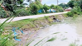 সুগন্ধার ভাঙনে হুমকির মুখে নলছিটি-দপদপিয়া সড়ক