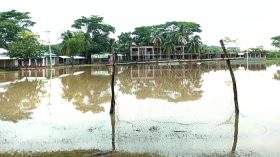 রাঙ্গাবালীতে স্কুলমাঠে জলাবদ্ধতা, নিষ্কাশনের দাবি শিক্ষার্থীদের