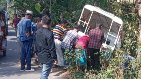 নলছিটিতে লেগুনা গাড়ি খাদে পড়ে আহত ৬