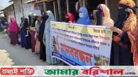 পাথরঘাটায় যুবককে গাছে বেঁধে নির্যাতন, বিচার দাবিতে মানববন্ধন 