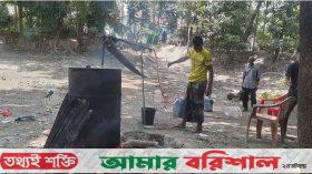 চরফ্যাশনে পলিথিন পুড়িয়ে তৈরি হচ্ছে জ্বালানি তেল