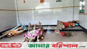 কলাপাড়ায় জগন্নাথ আখড়া নাট মন্দিরের তিনটি প্রতিমা ভাঙচুর