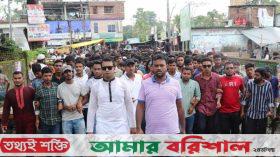 নলছিটিতে ছাত্রদলের বিক্ষোভ মিছিল