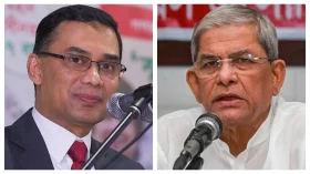 তারেক রহমানের সঙ্গে মির্জা ফখরুলের বৈঠক