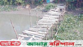 তজুমদ্দিনে কাঠের ব্রিজে ঝুঁকি নিয়ে ১০ হাজার মানুষের চলাচল পাকা ব্রিজ নির্মাণের দাবী