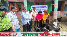 নলছিটিতে অসহায় নারীদের মাঝে ছাগল বিতরণ