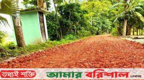 বরিশালে নিম্নমানের ইট দিয়ে সড়ক সংস্কার, বাধার মুখে কাজ বন্ধ করল এলজিইডি