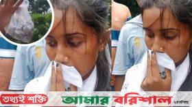 নারী মাদক কারবারীকে আটক করে পুলিশে দিলো ছাত্রদল