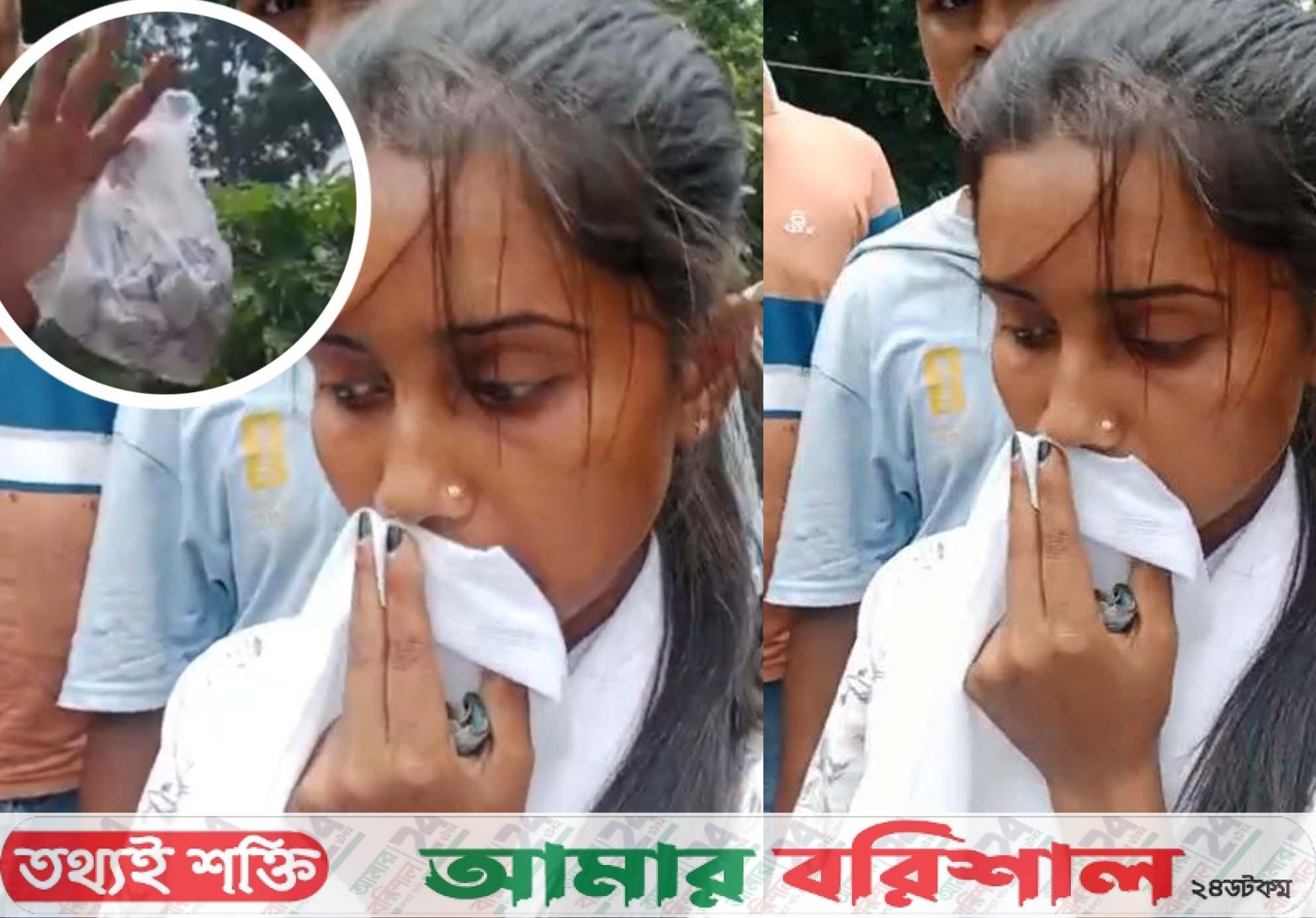 নারী মাদক কারবারীকে আটক করে পুলিশে দিলো ছাত্রদল