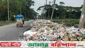 মহাসড়কের পাশে ময়লার স্তূপ, দুর্গন্ধে নাকাল পথচারী