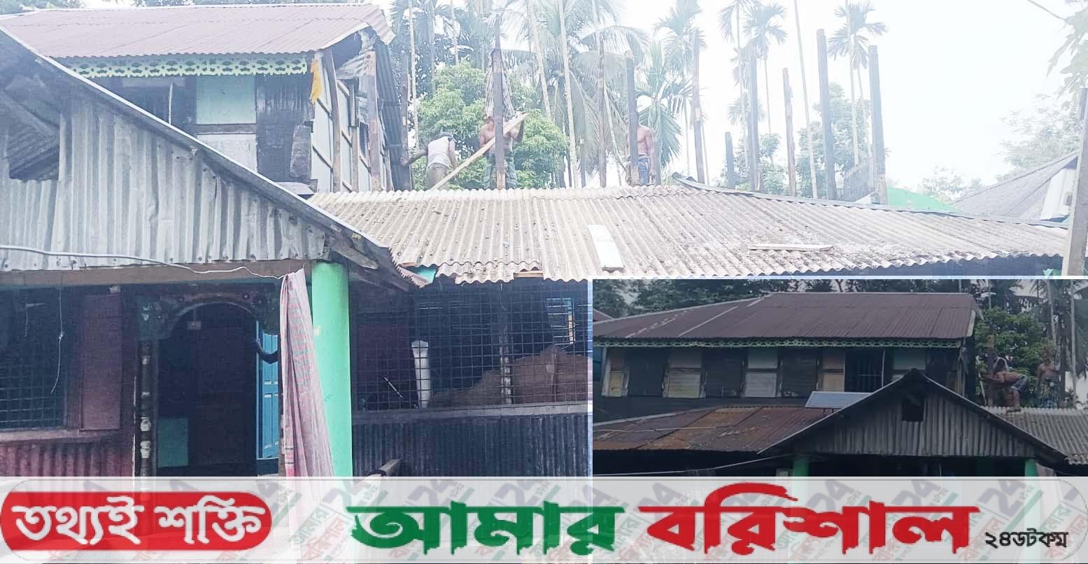 মির্জাগঞ্জে ভাইকে না জানিয়ে পৈতৃক বসতঘর কাটার অভিযোগ